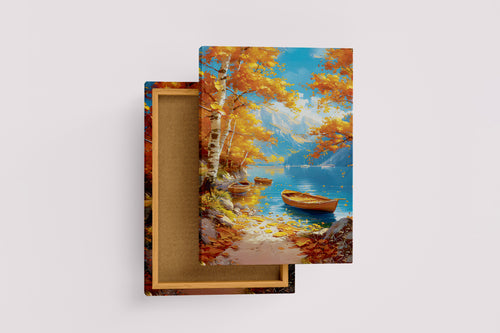 river view, orange theme, art, kanvas tablo