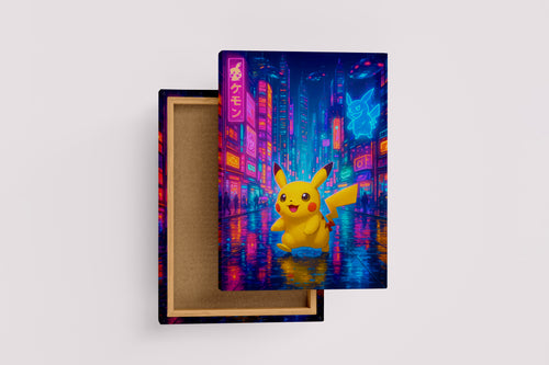 ai creation, Cyberpunk Pikachu, kid, ai art, art, kanvas tablo