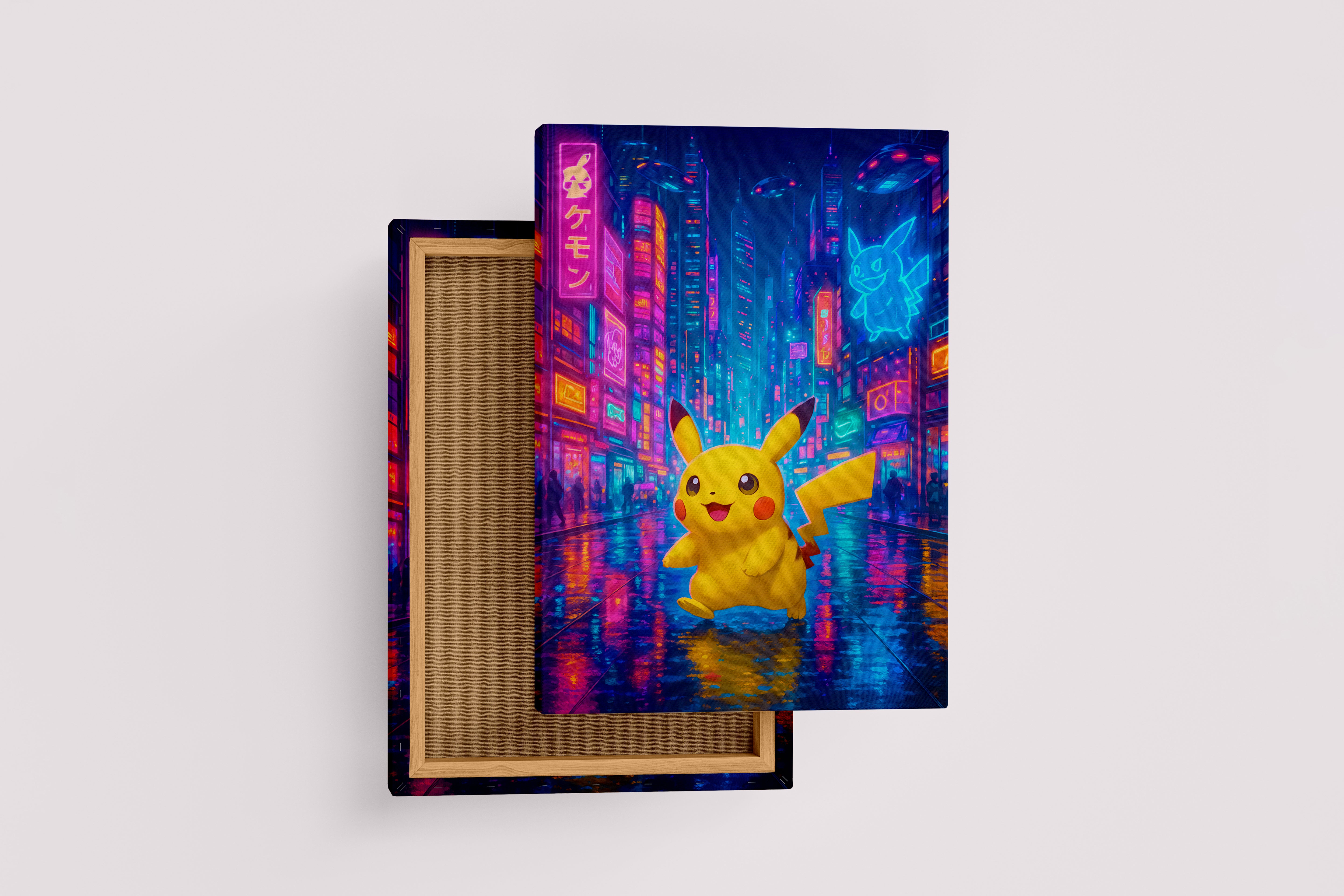 ai creation, Cyberpunk Pikachu, kid, ai art, art, kanvas tablo