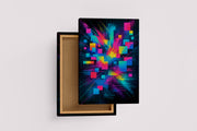 ai creation, colorful cube pieces scattered model 1, ai art, art, kanvas tablo