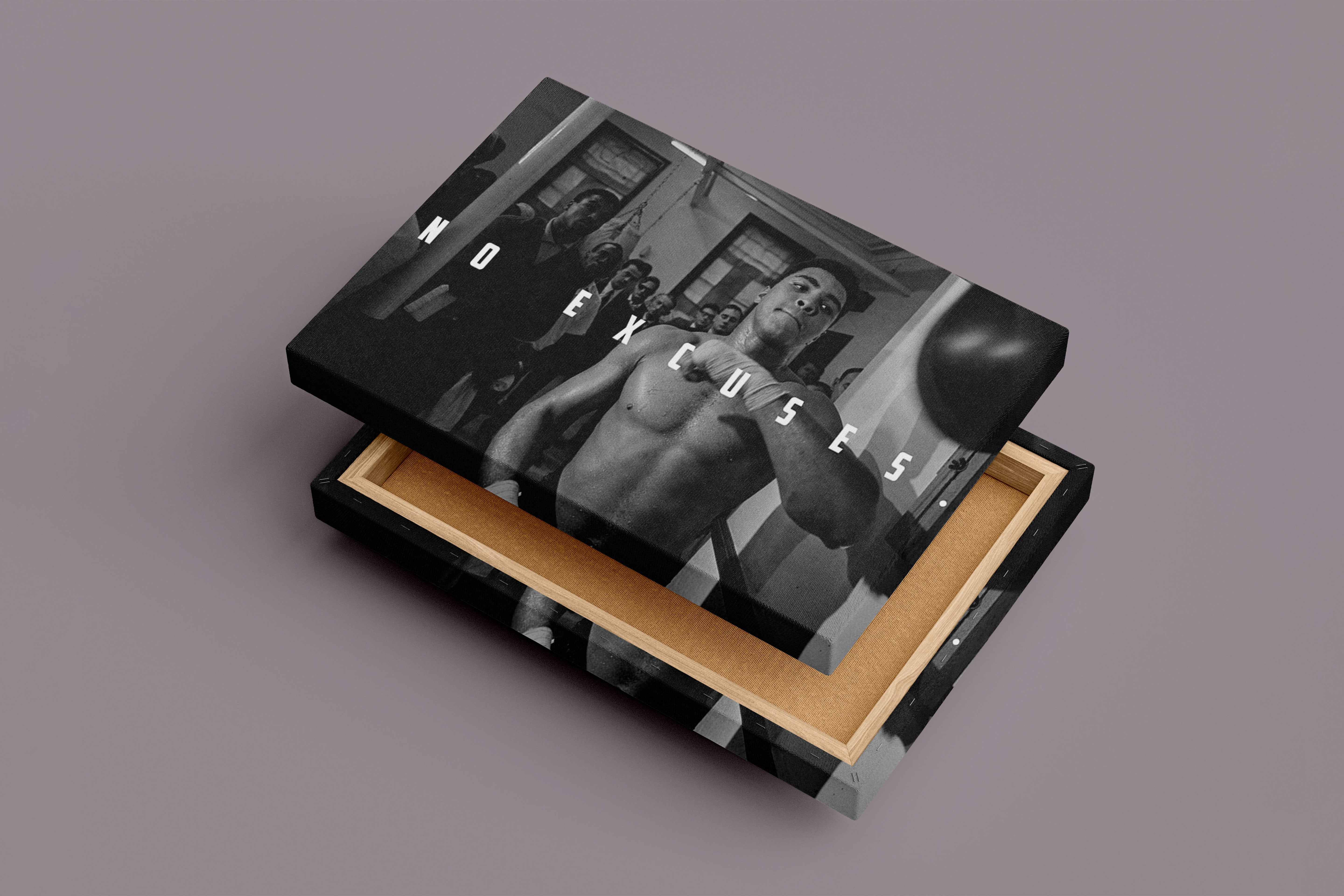 Muhammad Ali, no excuses, quote, art, kanvas tablo