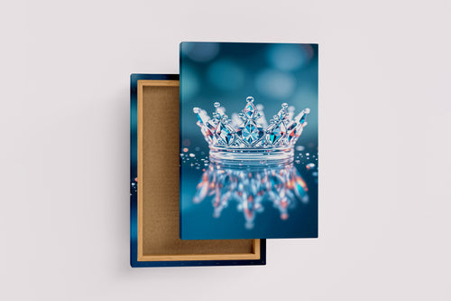 ai creation, crystal crown and its reflection, ai art, art, kanvas tablo