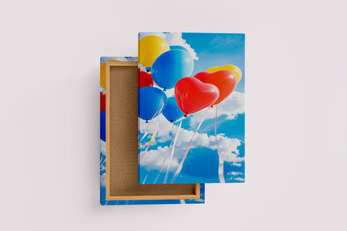 ai creation, different shaped balloons floating in the sky, ai art, art, kanvas tablo