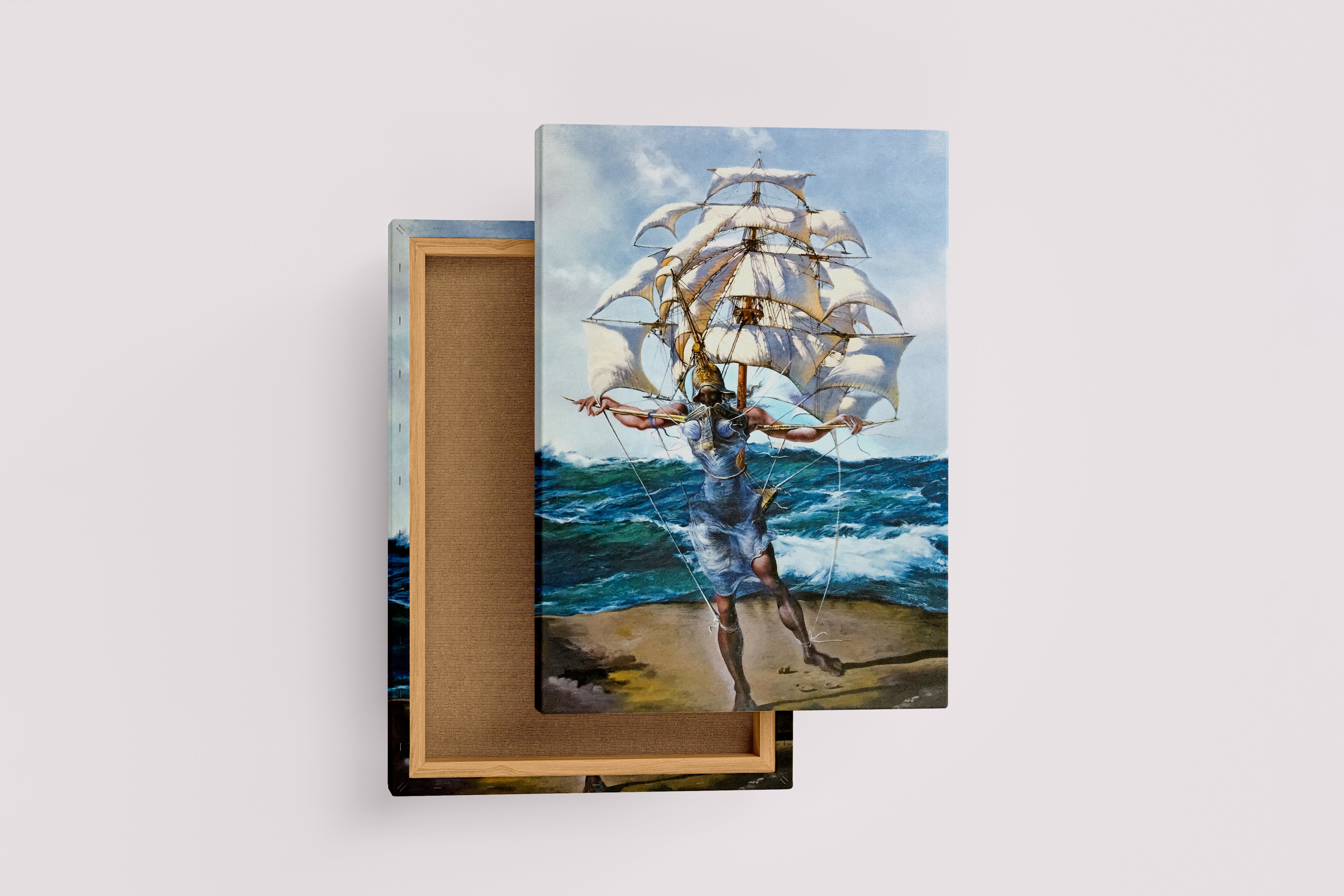 Salvador Dali Gemi ve İnsan Figürü Sürrealist Sanat Kanvas Tablo