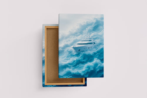 ai creation, a yacht floating in the clouds, ai art, art, kanvas tablo