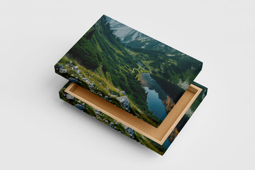 reflection of nature and the valley, view, art, kanvas tablo