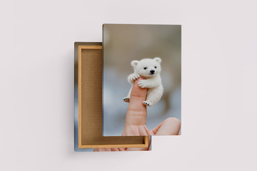 ai creation, baby doll model 6, kid, cute bear on finger, ai art, art, kanvas tablo