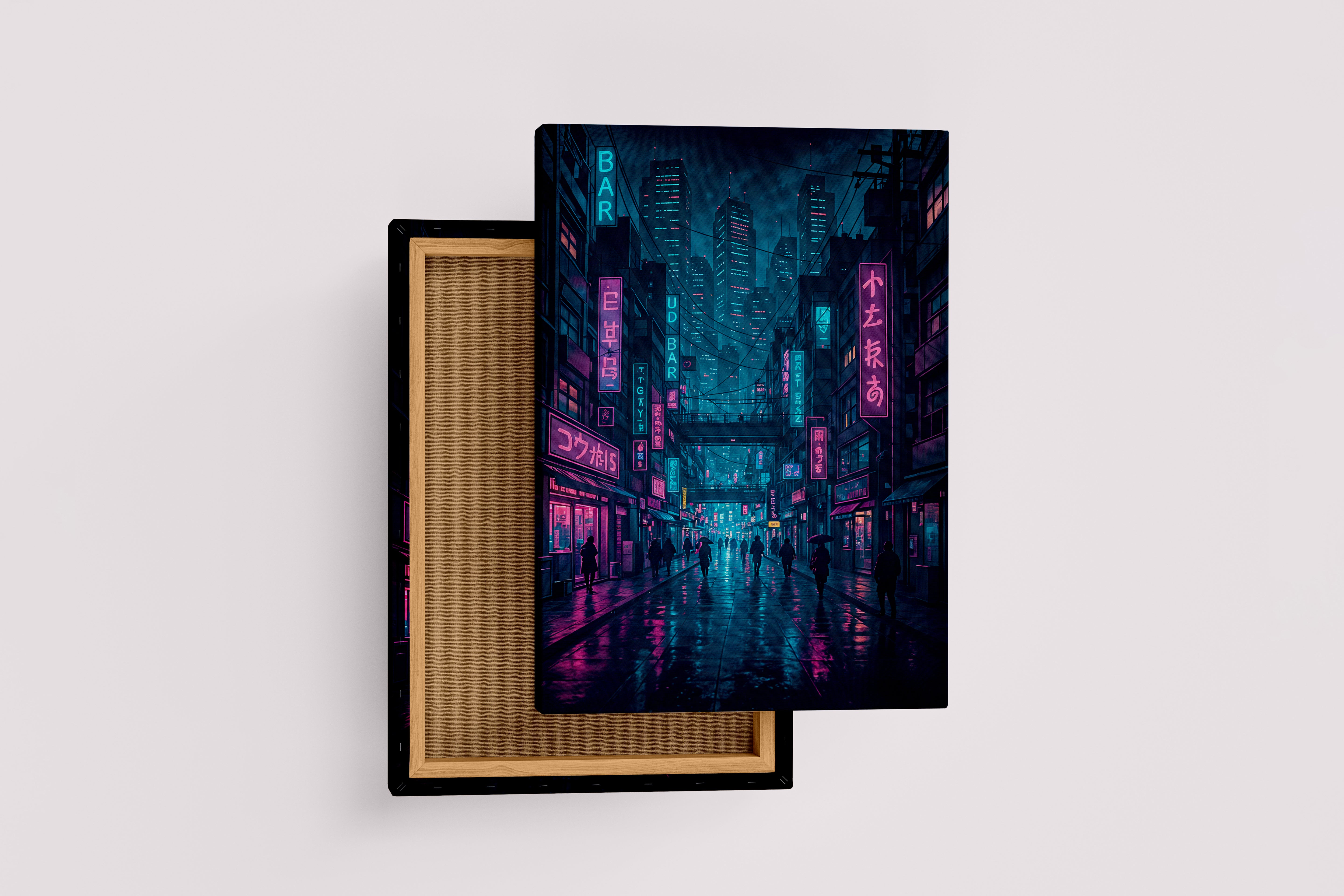 ai creation, Cyberpunk City of Asian, ai art, art, kanvas tablo