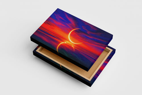 ai creation, reflection of nature and the sunset model 1, view, ai art, art, kanvas tablo