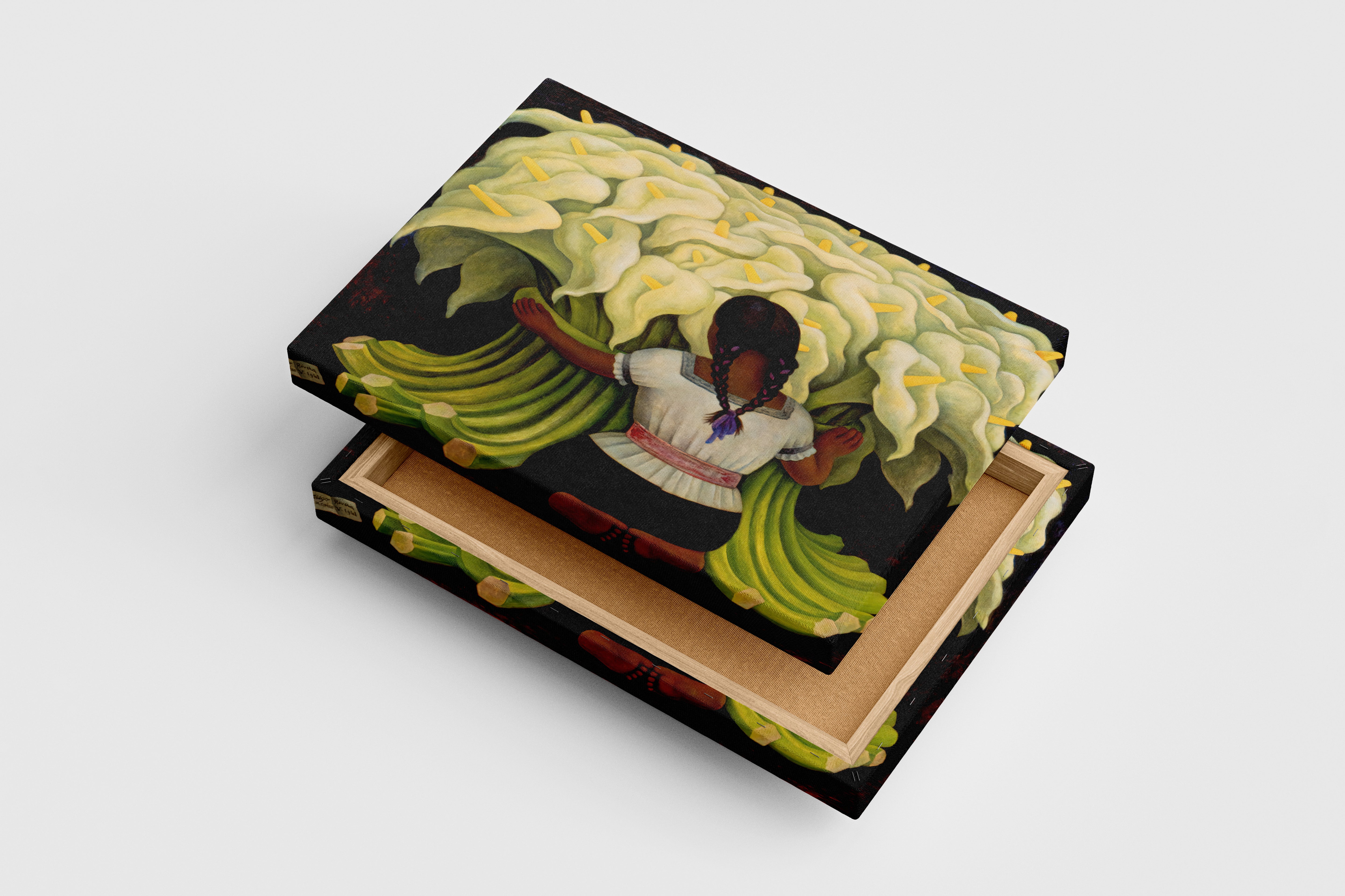 Diego Rivera'nın İkonik Eseri Çiçek Satıcısı Kız ve Kala Çiçekleri Meksika Sanatı Kanvas Tablo