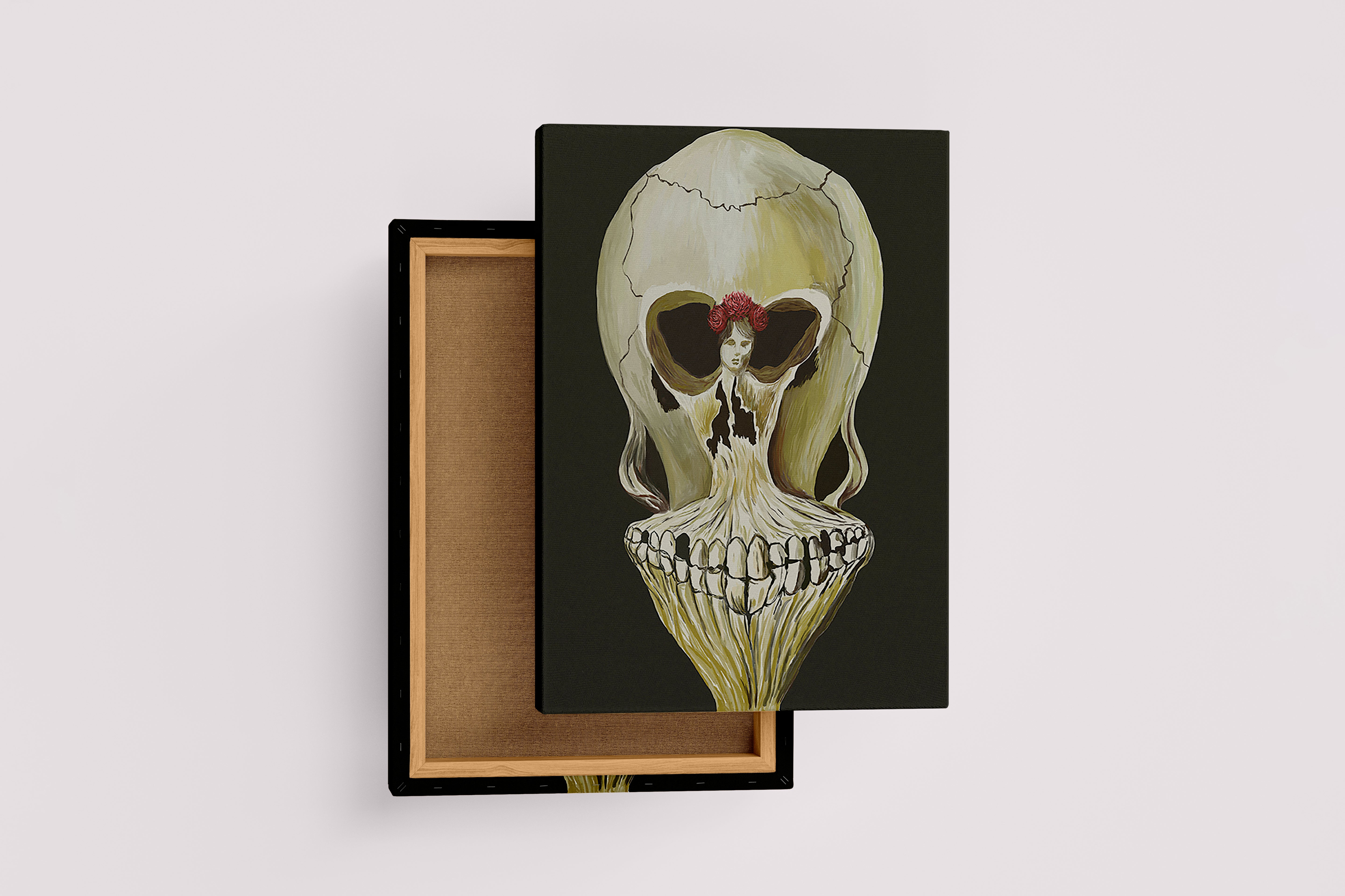 Salvador Dali Balerin ve Kafatası İllüzyon Sürrealist Kanvas Tablo