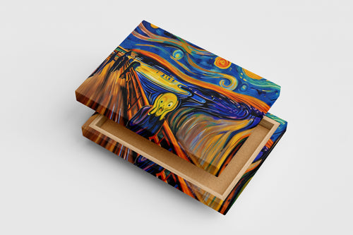 ai creation, the scream, ai art, art, kanvas tablo