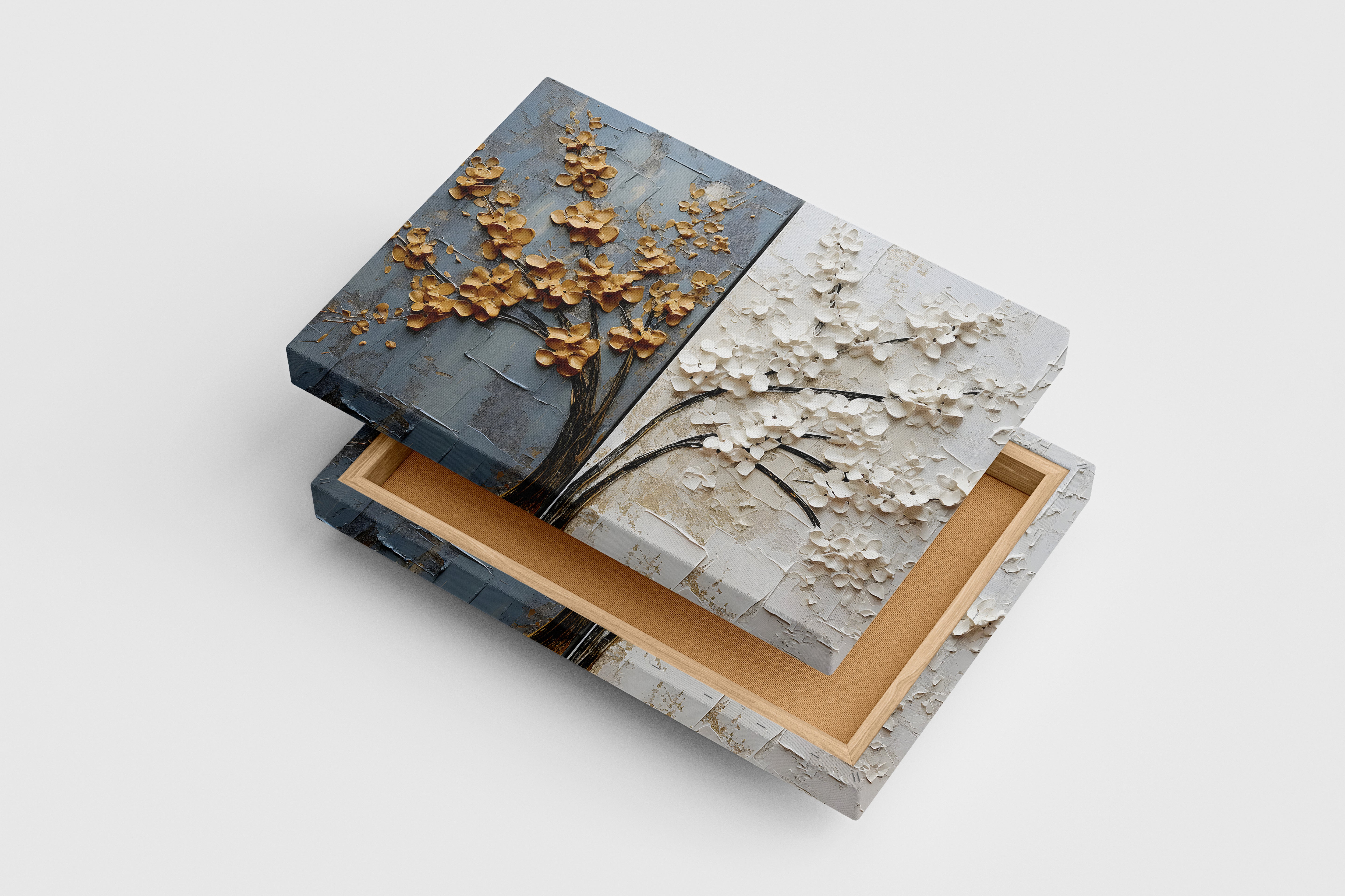 flower motif, 2 seasons, art, kanvas tablo