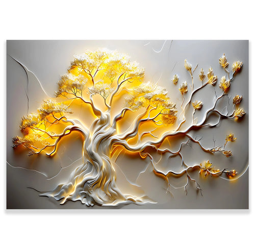 Soyut Ağaç – Uzaktan Kumandalı LED Işıklı Kanvas Tablo
