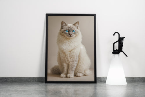 ai creation, calm blue-eyed cat, pet, ai art, art, kanvas tablo