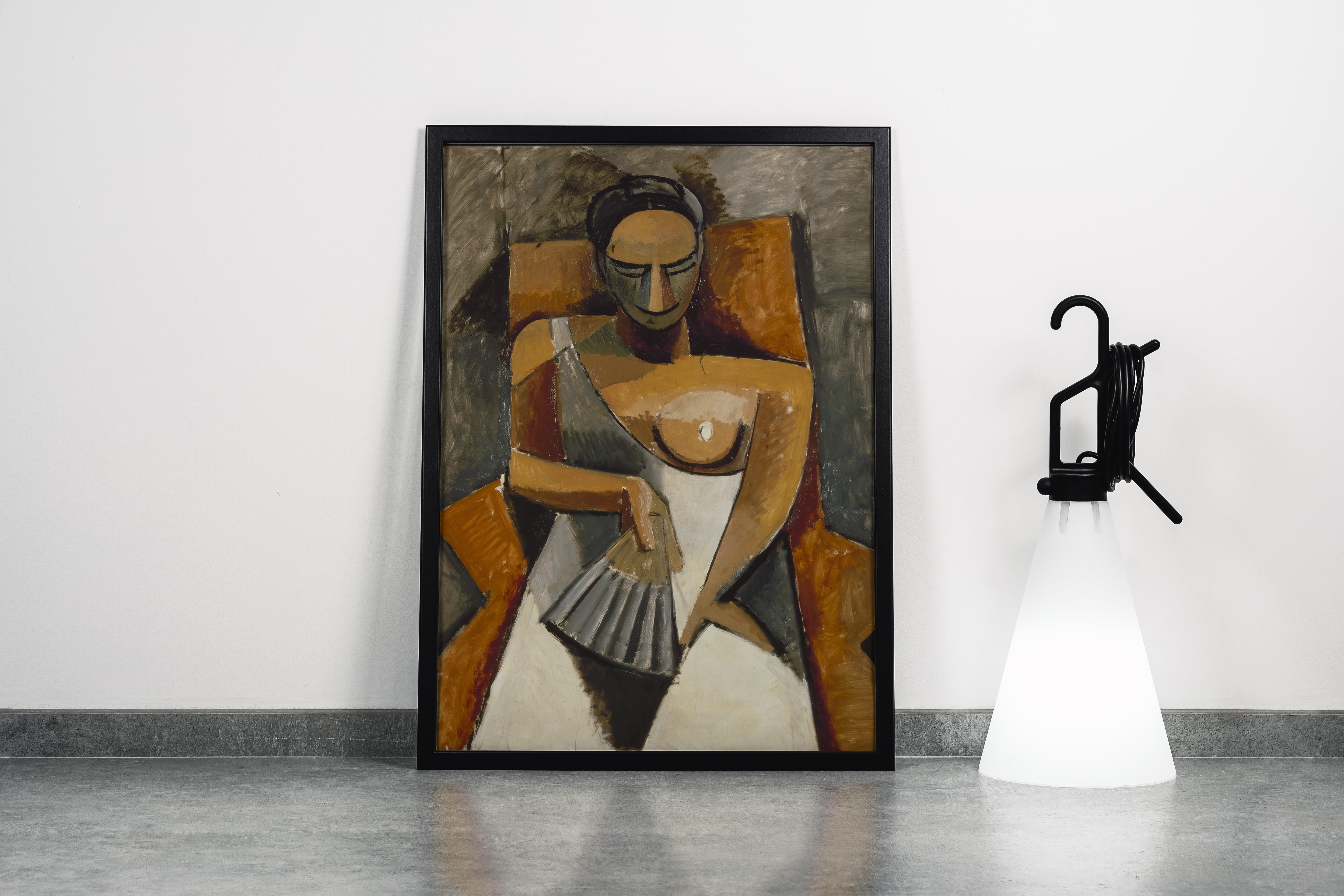 Pablo Picasso Yelpazeli Kadın Kübist Portre Kanvas Tablo