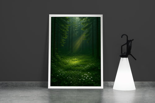 ai creation, a forest in very deep green tones, ai art, art, kanvas tablo