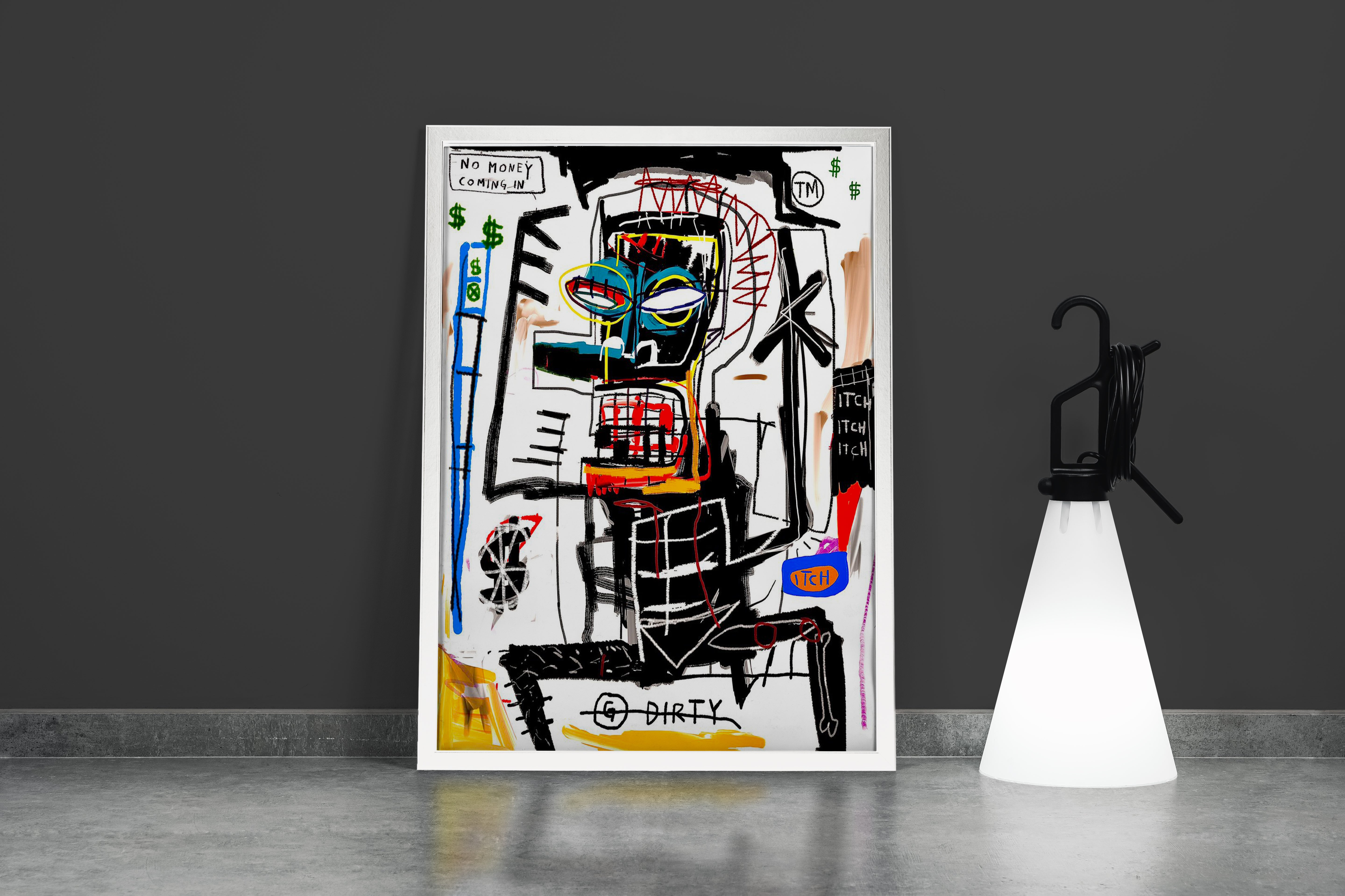 Jean-Michel Basquiat No Money Coming In Soyut Sokak Sanatı Kanvas Tablo