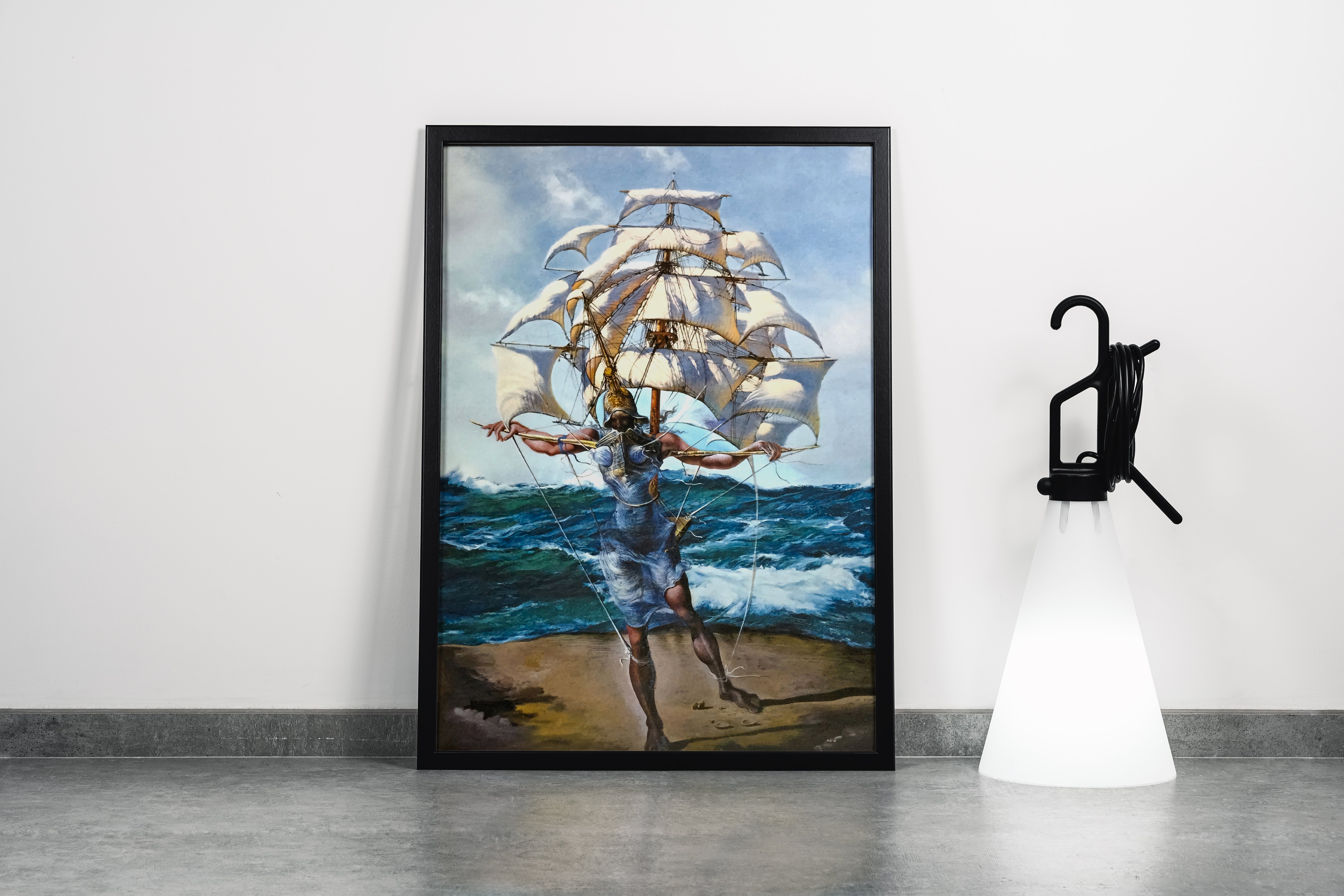 Salvador Dali Gemi ve İnsan Figürü Sürrealist Sanat Kanvas Tablo