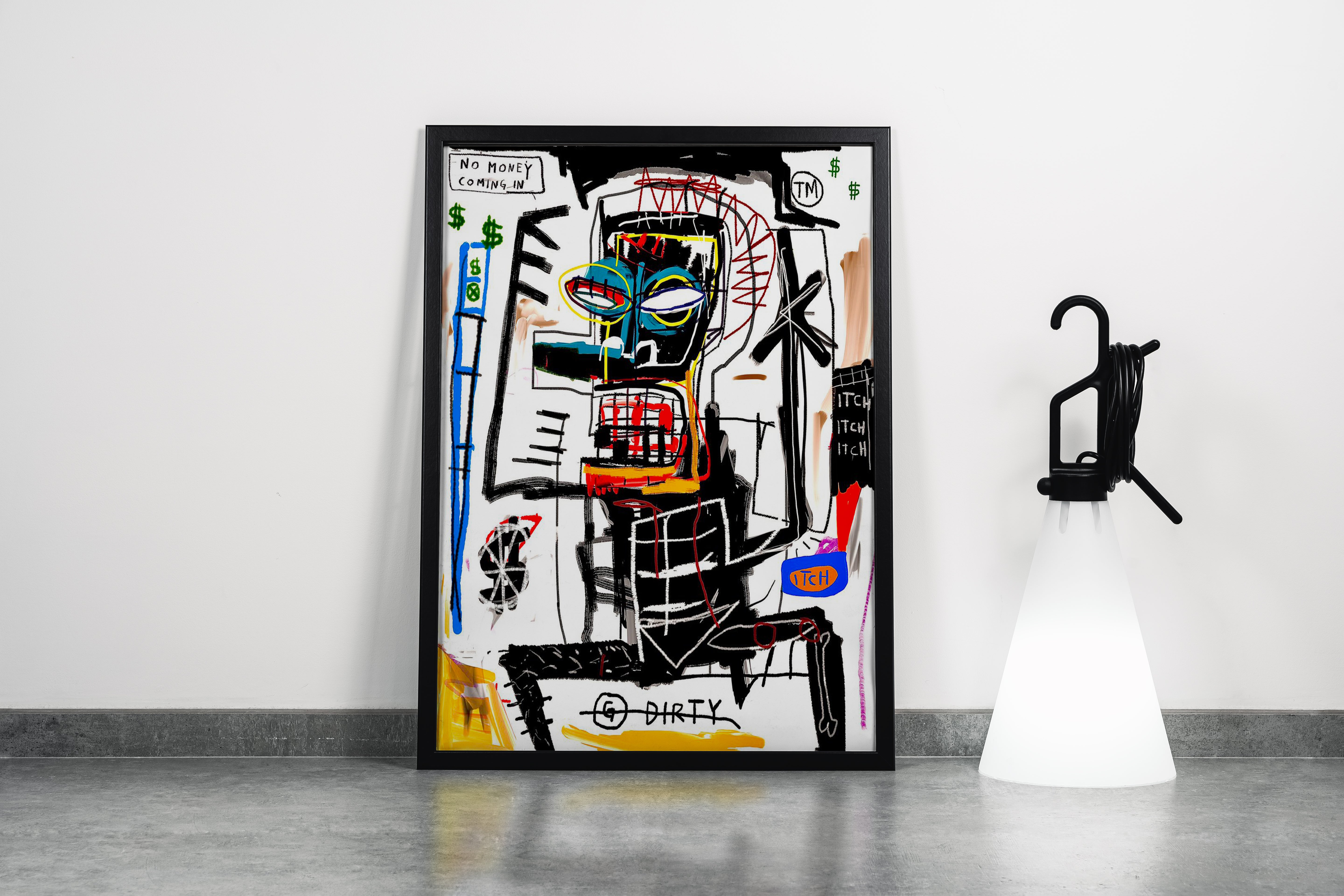 Jean-Michel Basquiat No Money Coming In Soyut Sokak Sanatı Kanvas Tablo