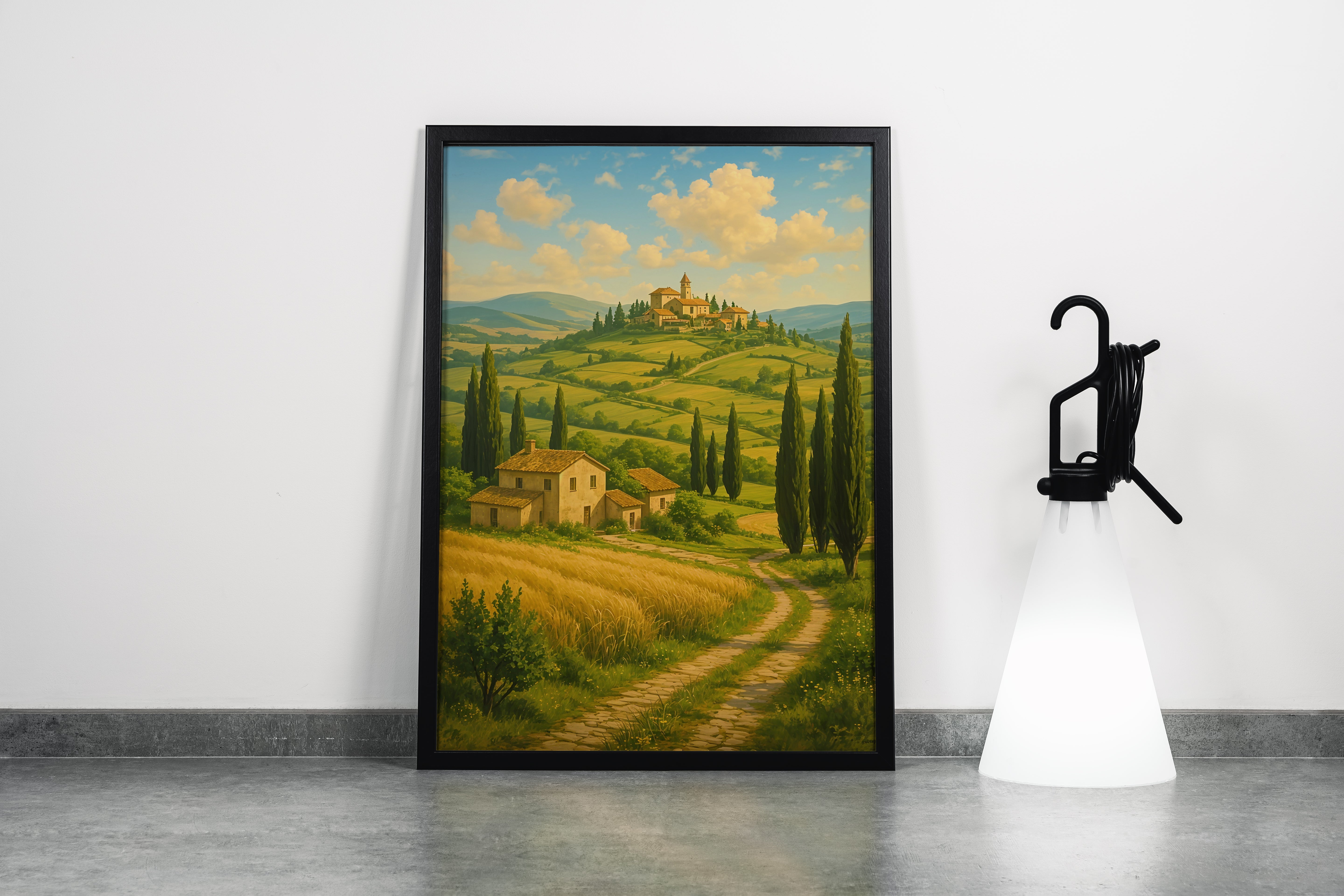 ai creation, the house in the middle of the fields model 1, ai art, art, kanvas tablo