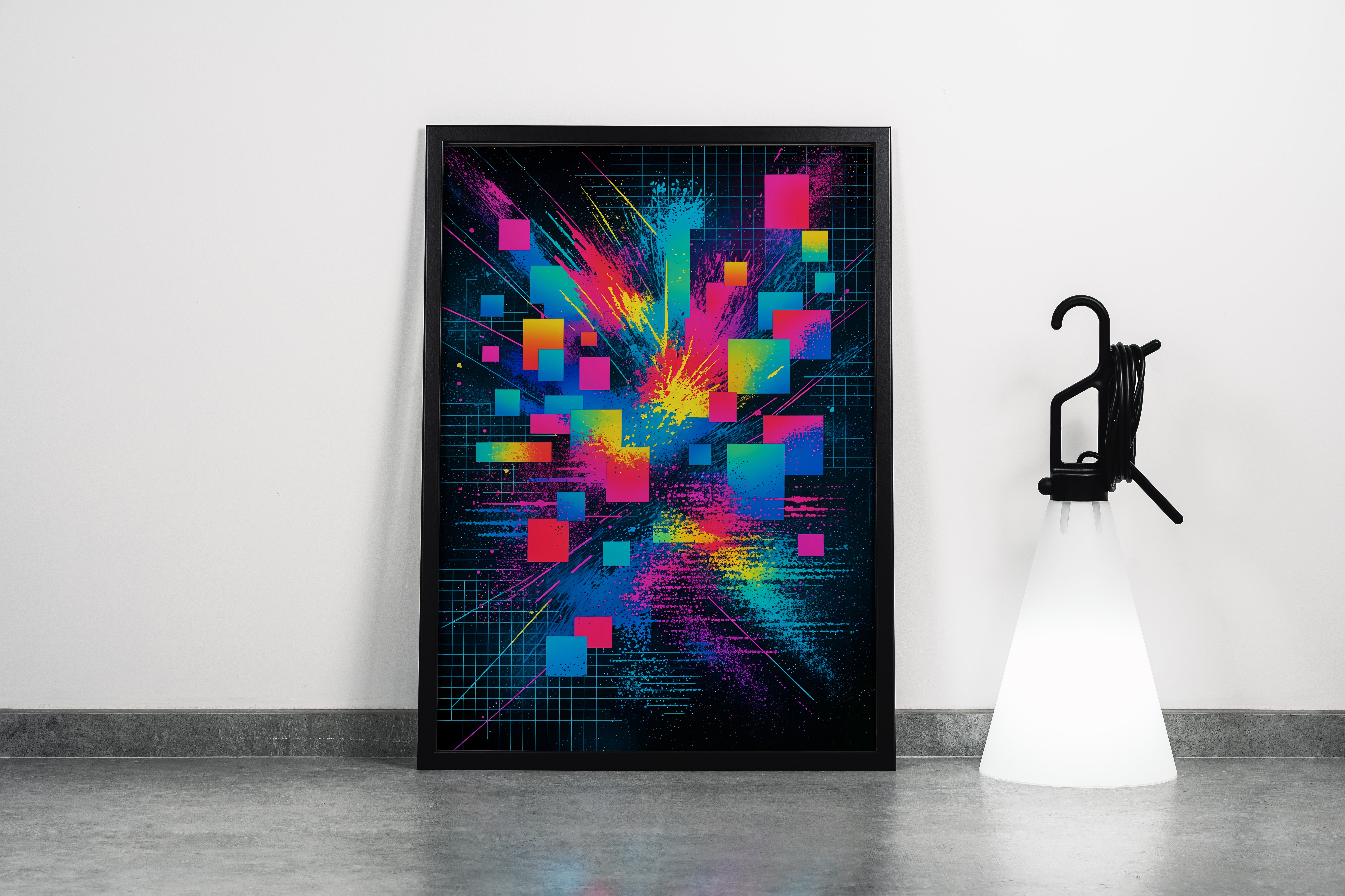 ai creation, colorful cube pieces scattered model 1, ai art, art, kanvas tablo