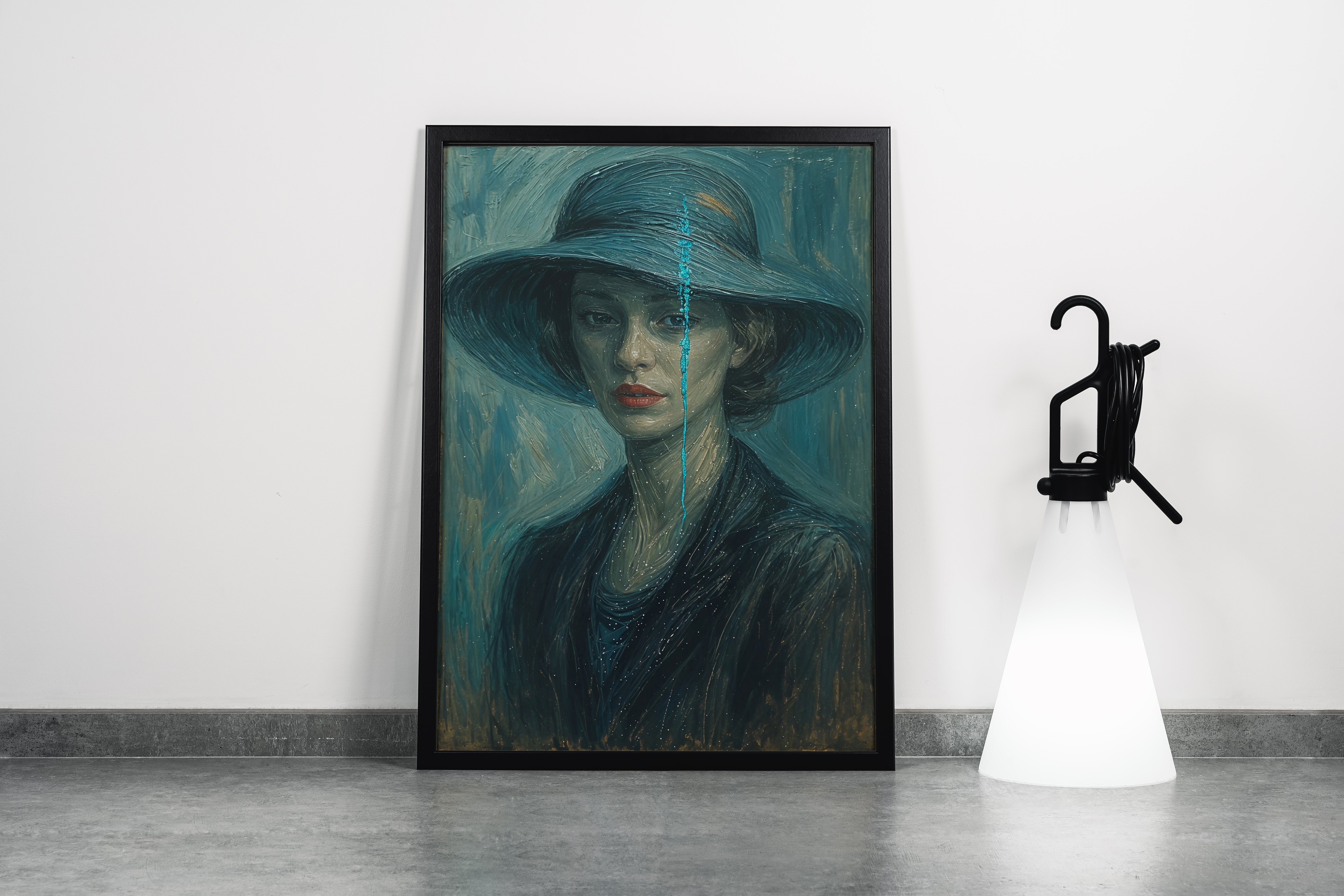ai creation, perfect woman with van gogh style colors, ai art, art, kanvas tablo