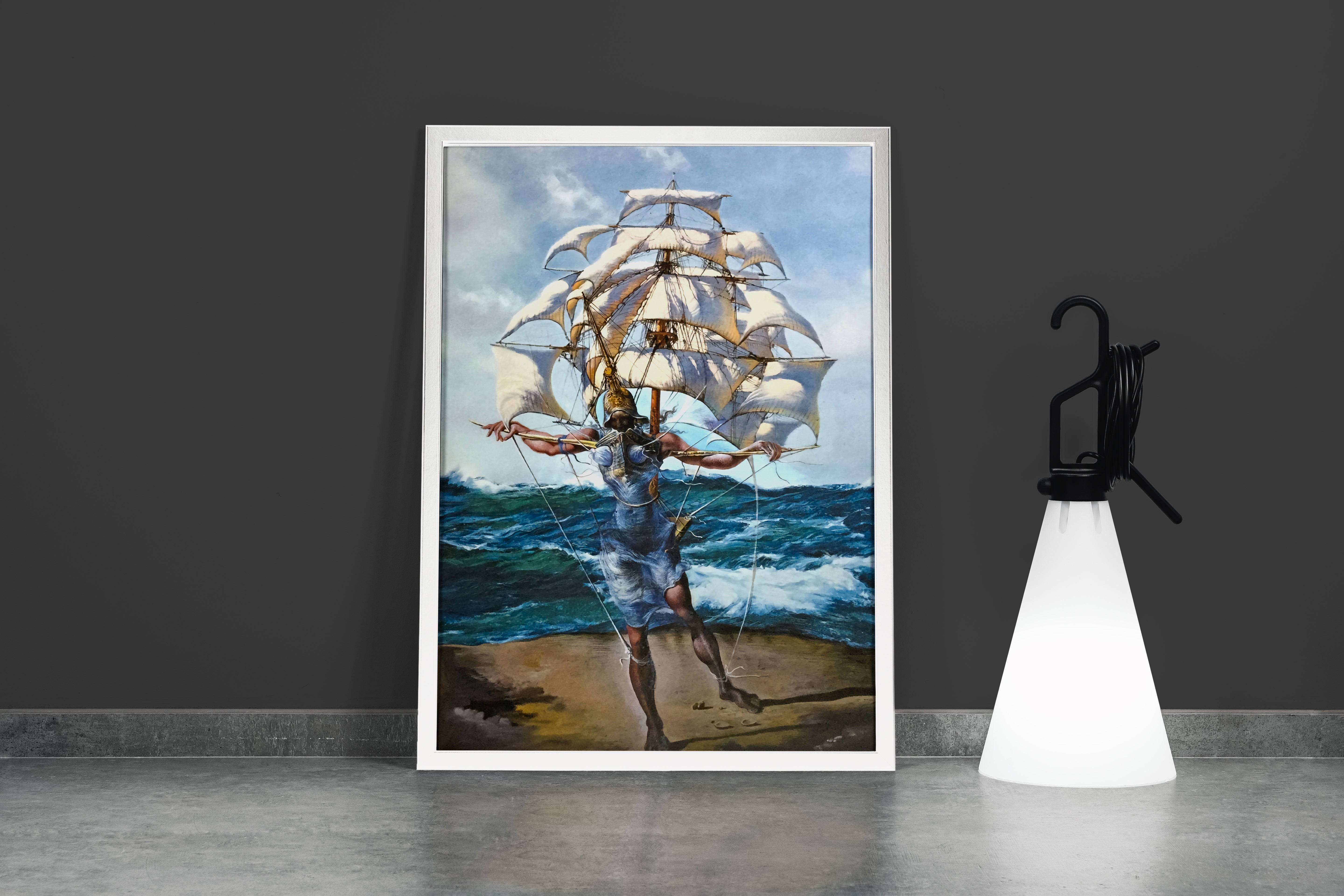 Salvador Dali Gemi ve İnsan Figürü Sürrealist Sanat Kanvas Tablo