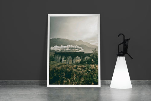 gloomy atmosphere as the train departs, view, art, kanvas tablo