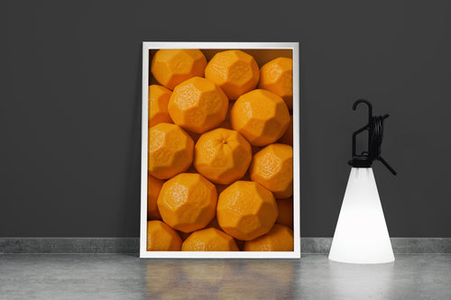 ai creation, polygon orange, ai art, art, kanvas tablo