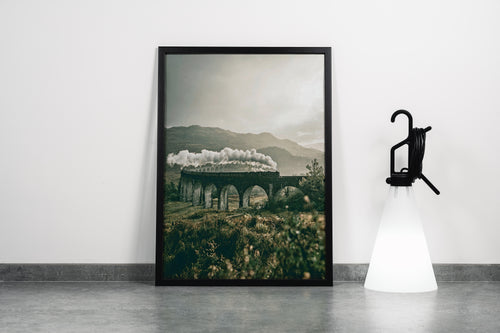 gloomy atmosphere as the train departs, view, art, kanvas tablo