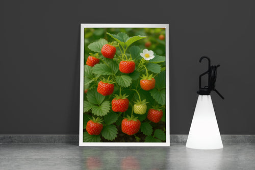 ai creation, square strawberries, ai art, art, kanvas tablo