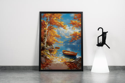 river view, orange theme, art, kanvas tablo