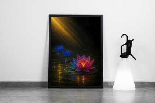 ai creation, lotus flower, ai art, art, kanvas tablo