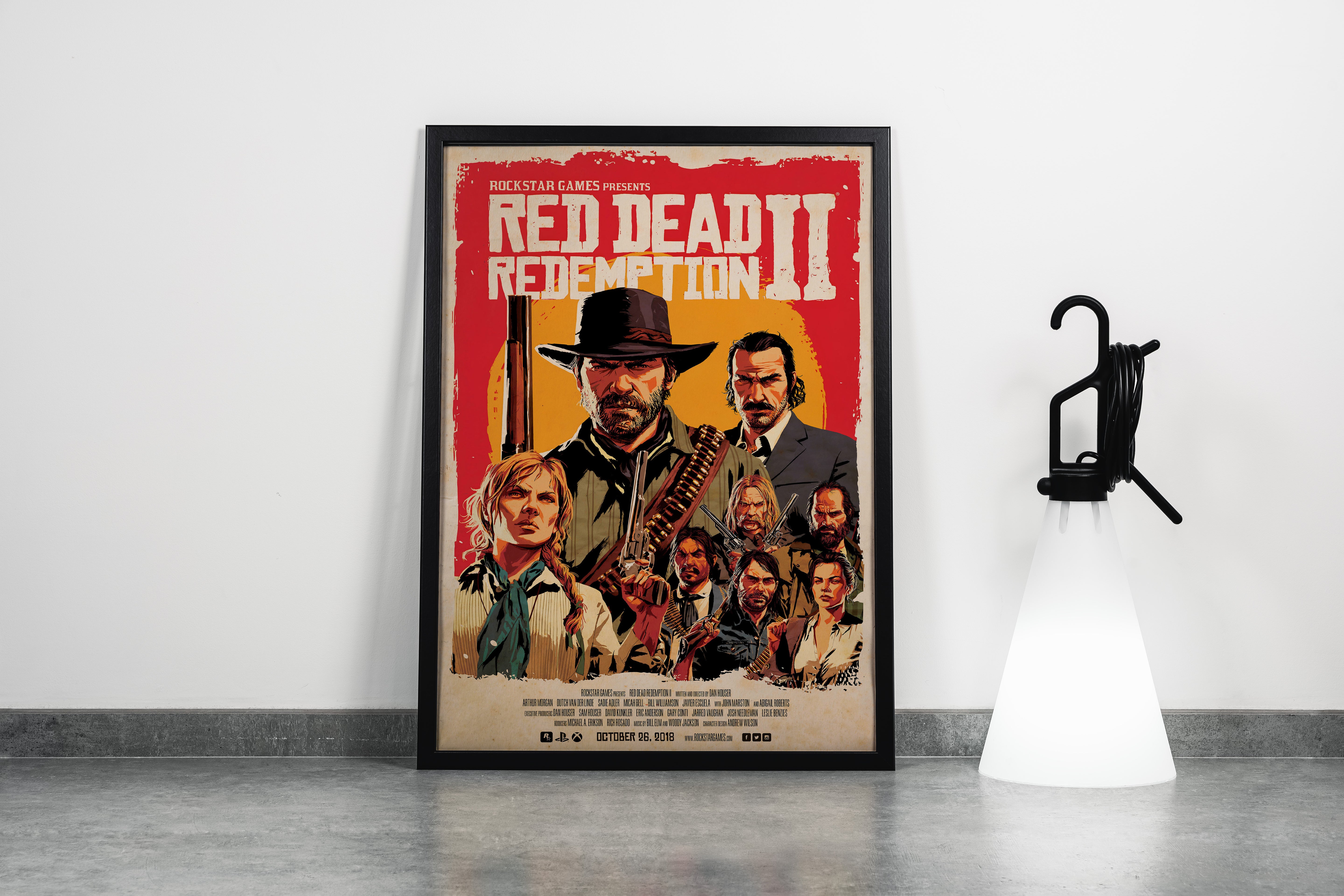 pc game, rdr 2 model 2, gaming art, art, kanvas tablo