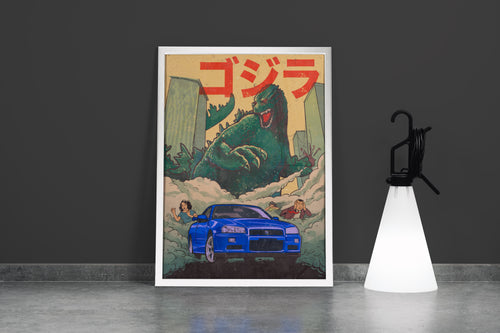 godzilla model 1, movies, art, kanvas tablo