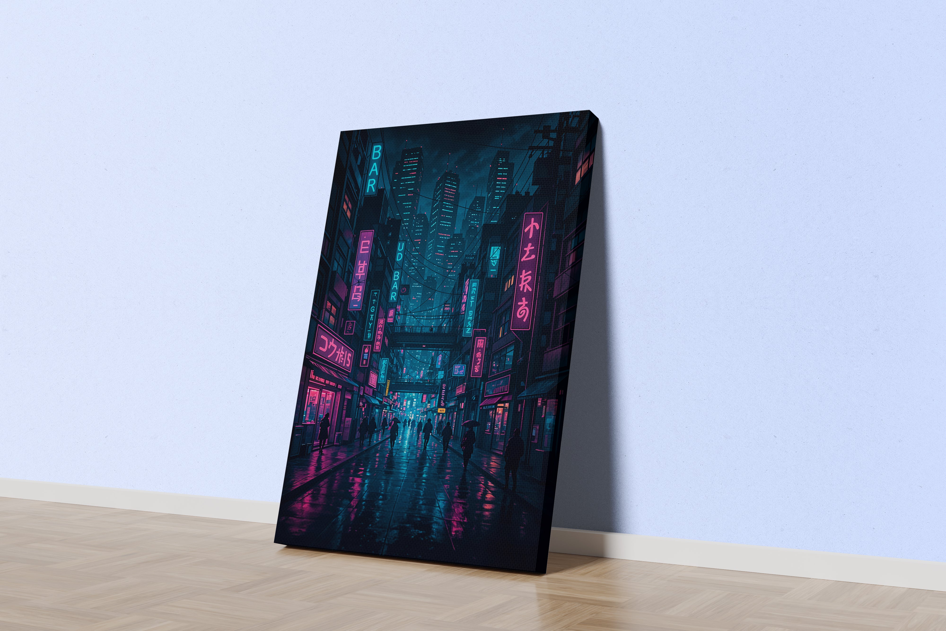 ai creation, Cyberpunk City of Asian, ai art, art, kanvas tablo