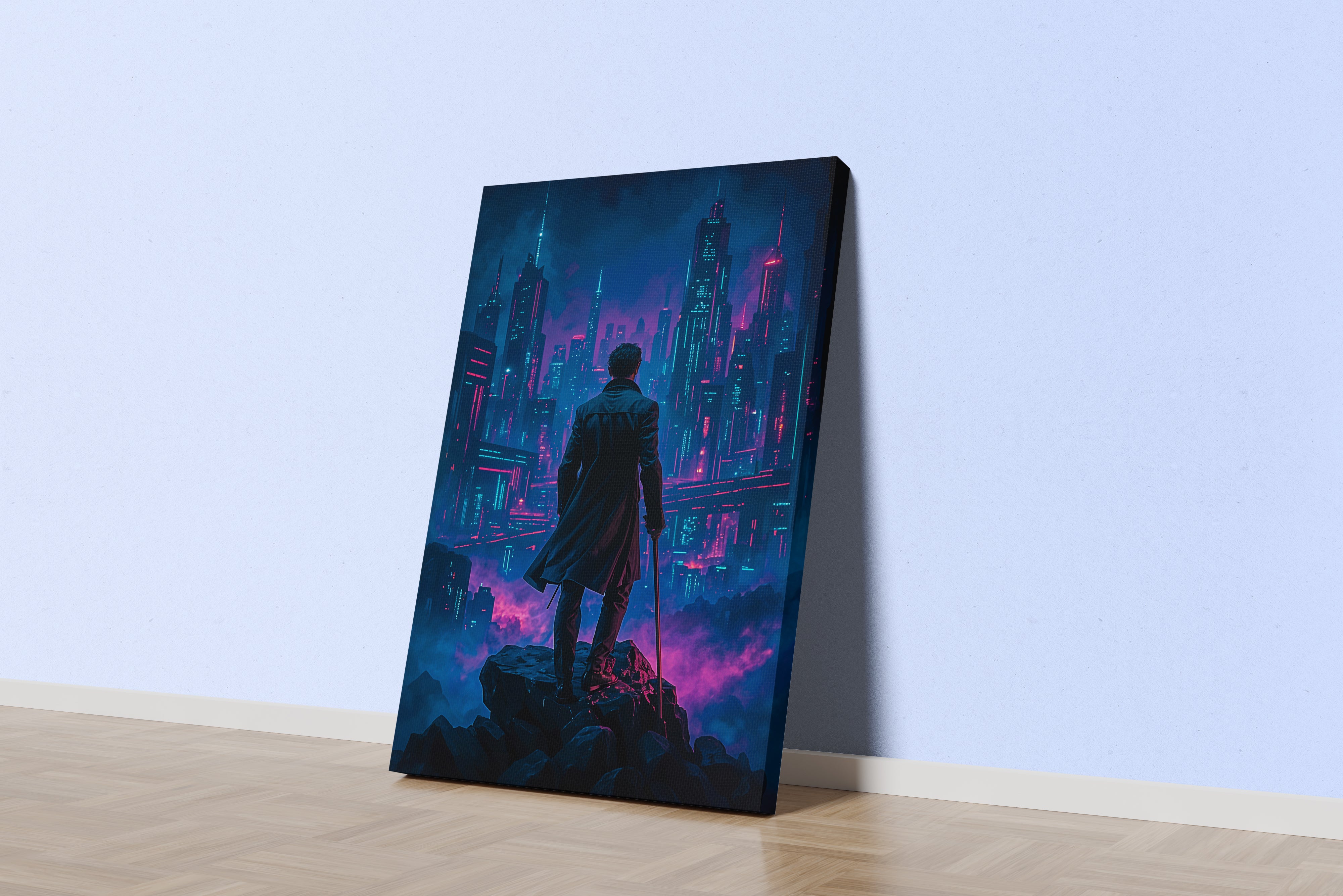 ai creation, Cyberpunk City Projects, ai art, art, kanvas tablo