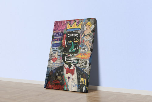 Jean-Michel Basquiat Crowned Portrait Pop Art Kanvas Tablo