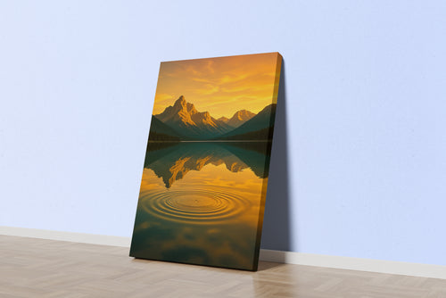 ai creation, mountain and river views, ai art, art, kanvas tablo