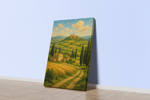 ai creation, the house in the middle of the fields model 1, ai art, art, kanvas tablo