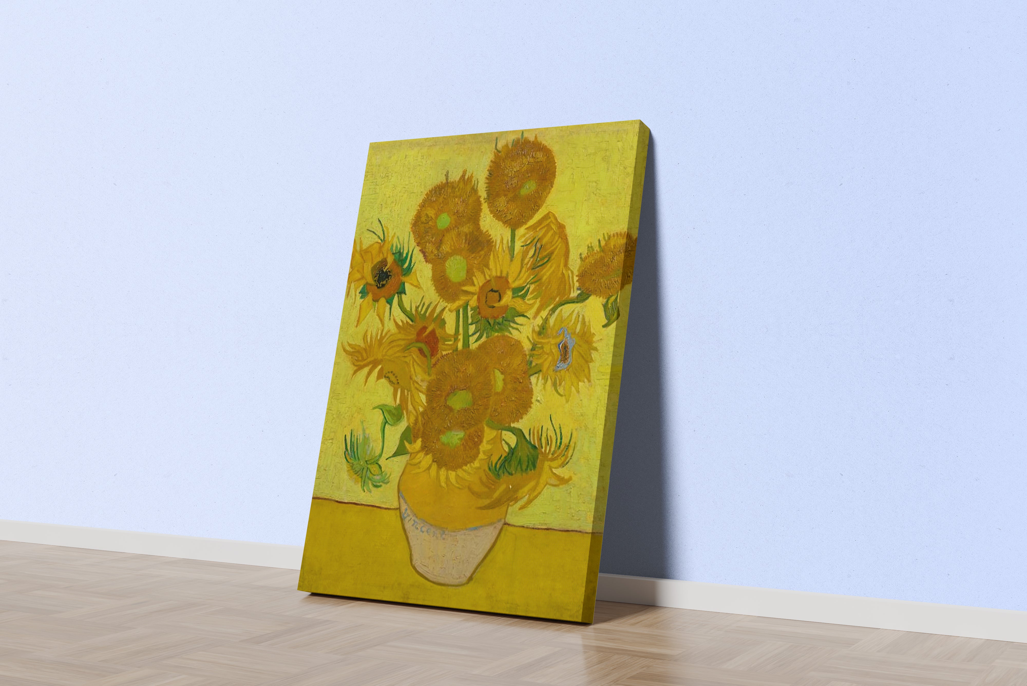 Vincent van Gogh Ayçiçekleri Serisi Sarı Vazo Arles Post-Empresyonist Kanvas Tablo