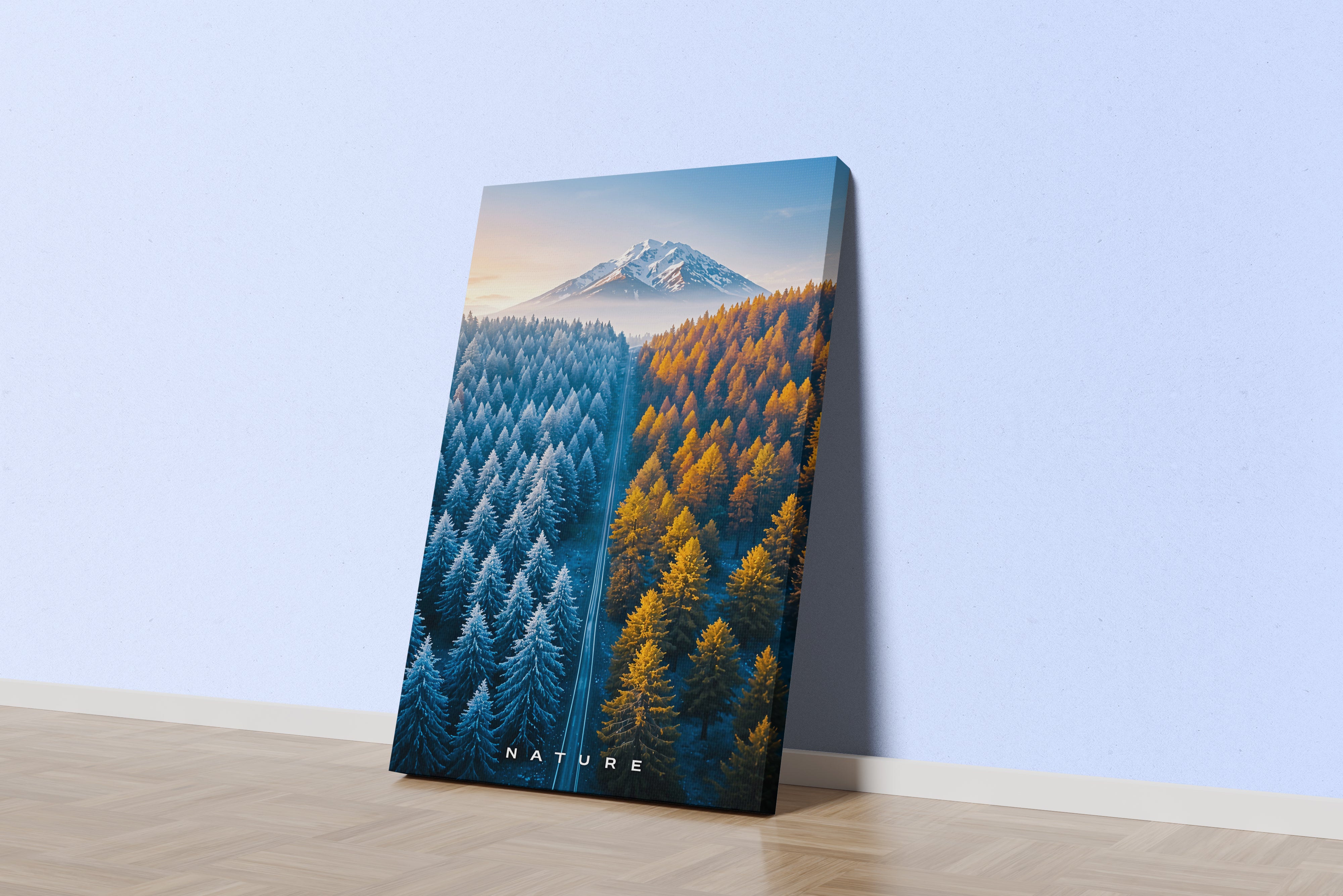 ai creation, 2 seasons in one frame, ai art, art, kanvas tablo