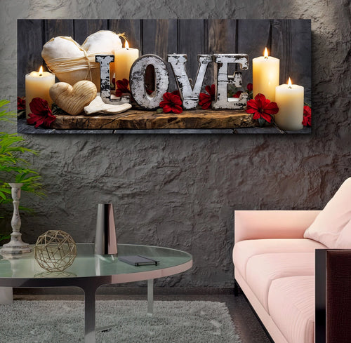 Led Işıklı Uzaktan Kumandalı Oda Mumları Model 1 Kanvas Tablo