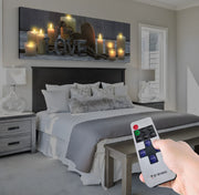 Led Işıklı Uzaktan Kumandalı Oda Mumları Model 3 Kanvas Tablo