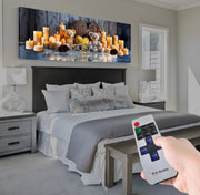 Led Işıklı Uzaktan Kumandalı Oda Mumları Model 6 Kanvas Tablo
