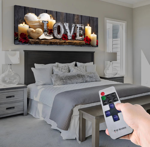 Led Işıklı Uzaktan Kumandalı Oda Mumları Model 1 Kanvas Tablo