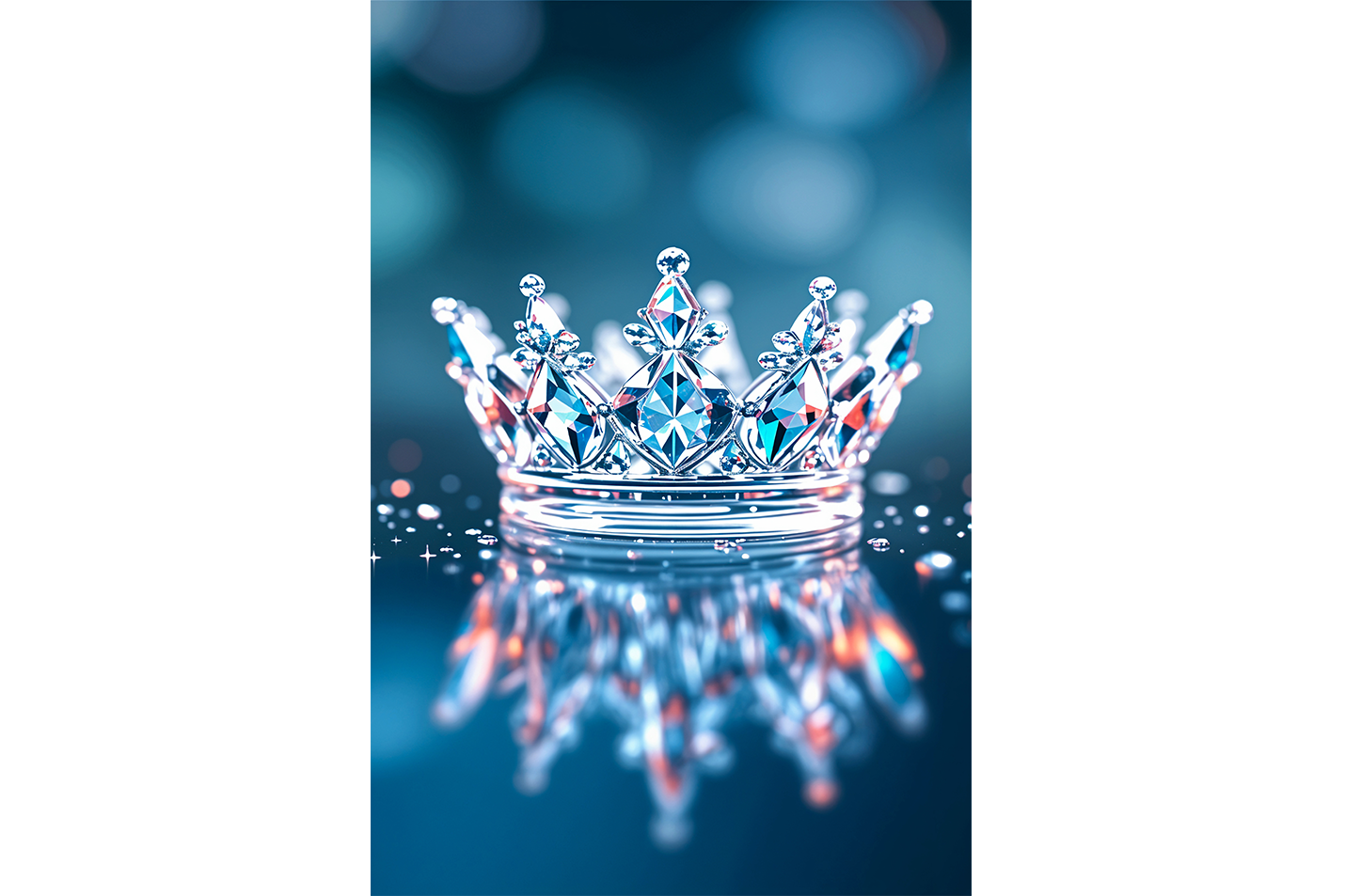 ai creation, crystal crown and its reflection, ai art, art, kanvas tablo