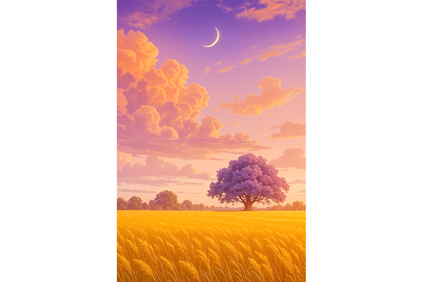 ai creation, sunset in the field, ai art, art, kanvas tablo