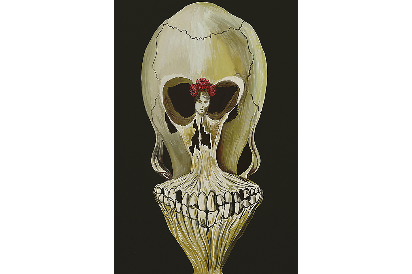 Salvador Dali Balerin ve Kafatası İllüzyon Sürrealist Kanvas Tablo